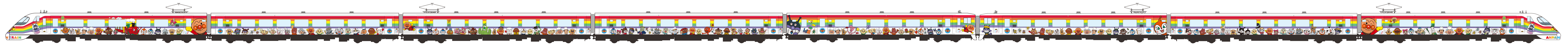 リニューアル後の予讃線8000系アンパンマン列車の外観