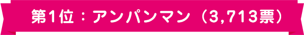 第1位：アンパンマン（3,713票）